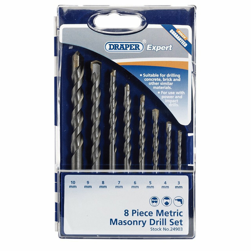 Draper Masonry Drill Set 3-10mm Carbide Tip 
