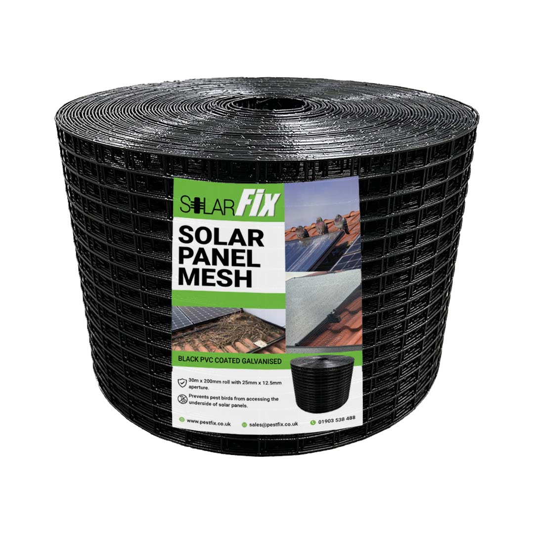 Solar Panel Mesh - Galvanised Steel and Black PVC Coated