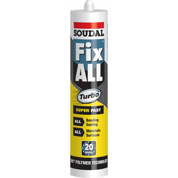 Fix All Turbo Super Fast SMX Hybrid Polymer Adhesive - White - Soudal 