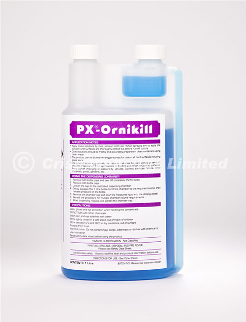 PX Ornikill Avian Disinfectant - 1 Litre Concentrate (Makes 50L Diluted)