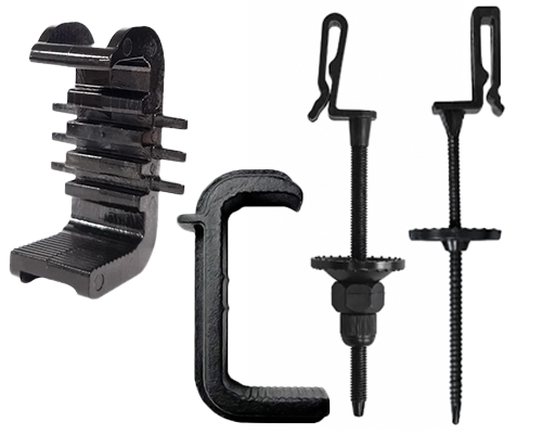 Solar panel mesh fixing clips